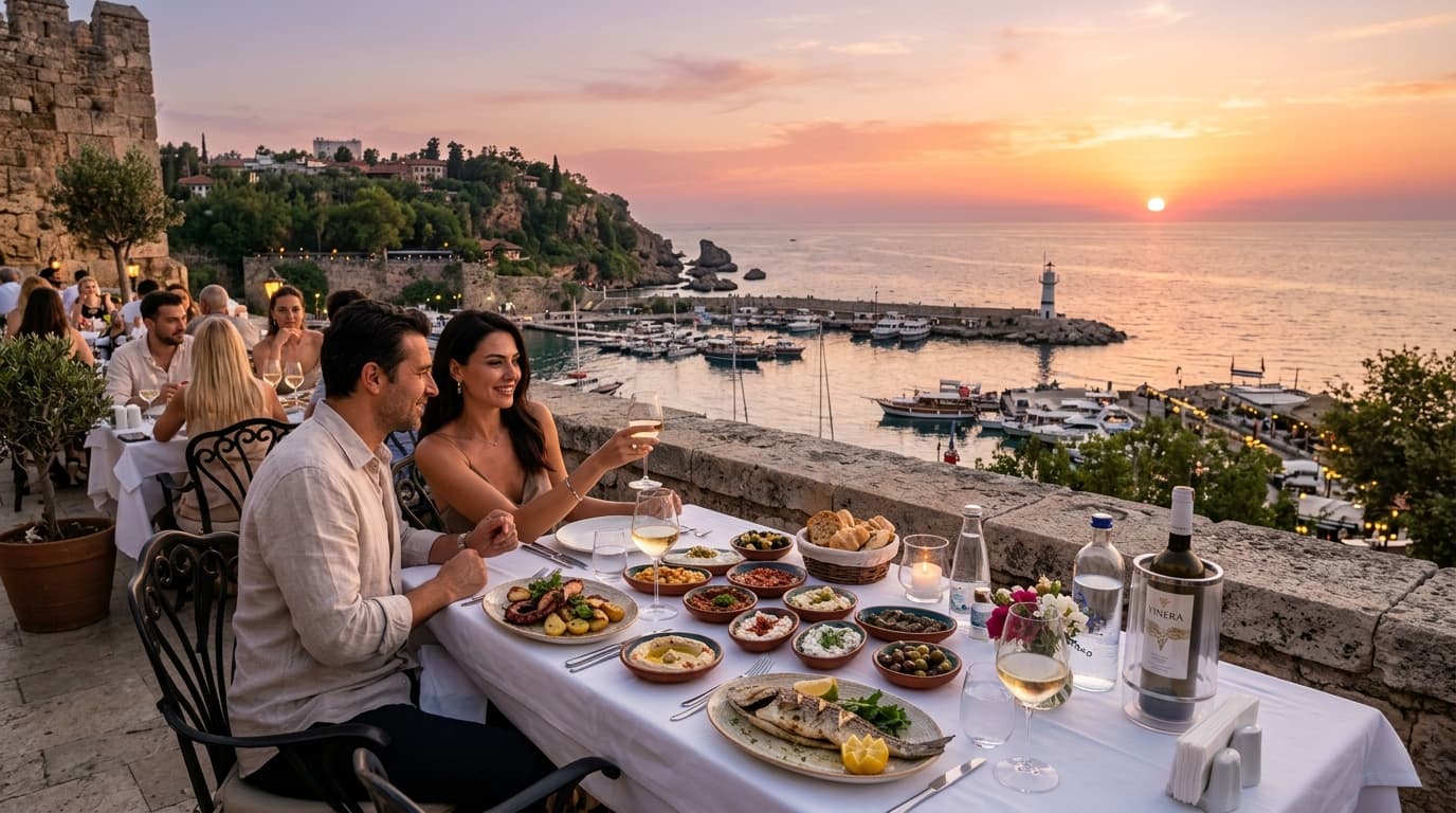 Arma Restaurant falez ve yat limanı manzarası