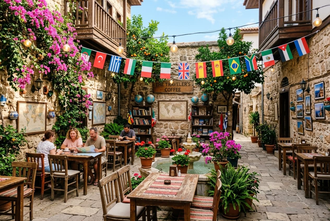 Varuna Gezgin Cafe avlusu